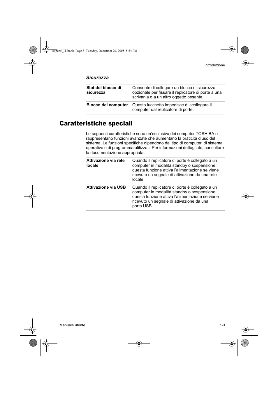 Caratteristiche speciali | Toshiba Express Port Replicator User Manual | Page 171 / 280