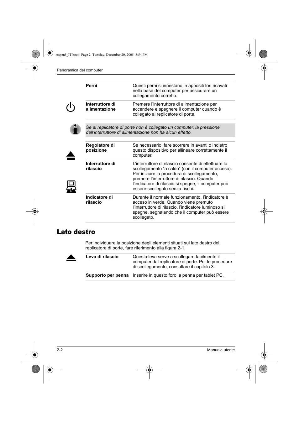 Lato destro | Toshiba Express Port Replicator User Manual | Page 174 / 280