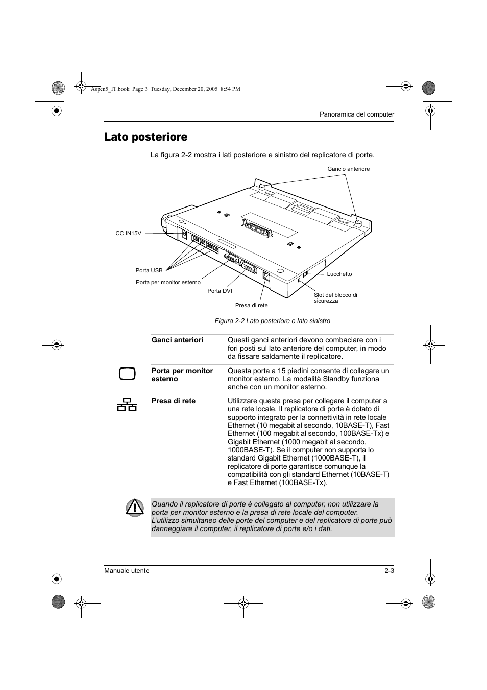 Lato posteriore | Toshiba Express Port Replicator User Manual | Page 175 / 280