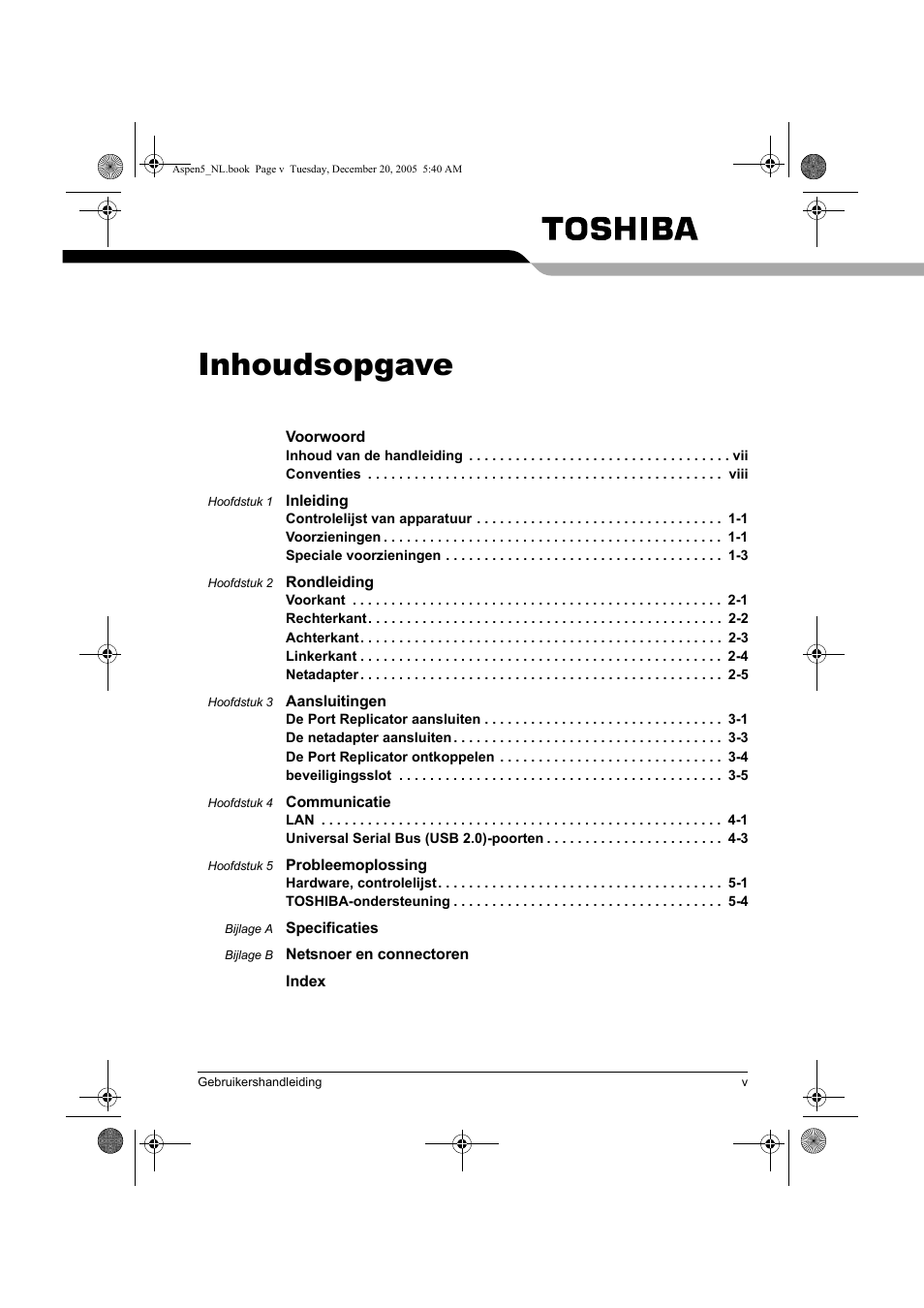 Inhoudsopgave | Toshiba Express Port Replicator User Manual | Page 205 / 280