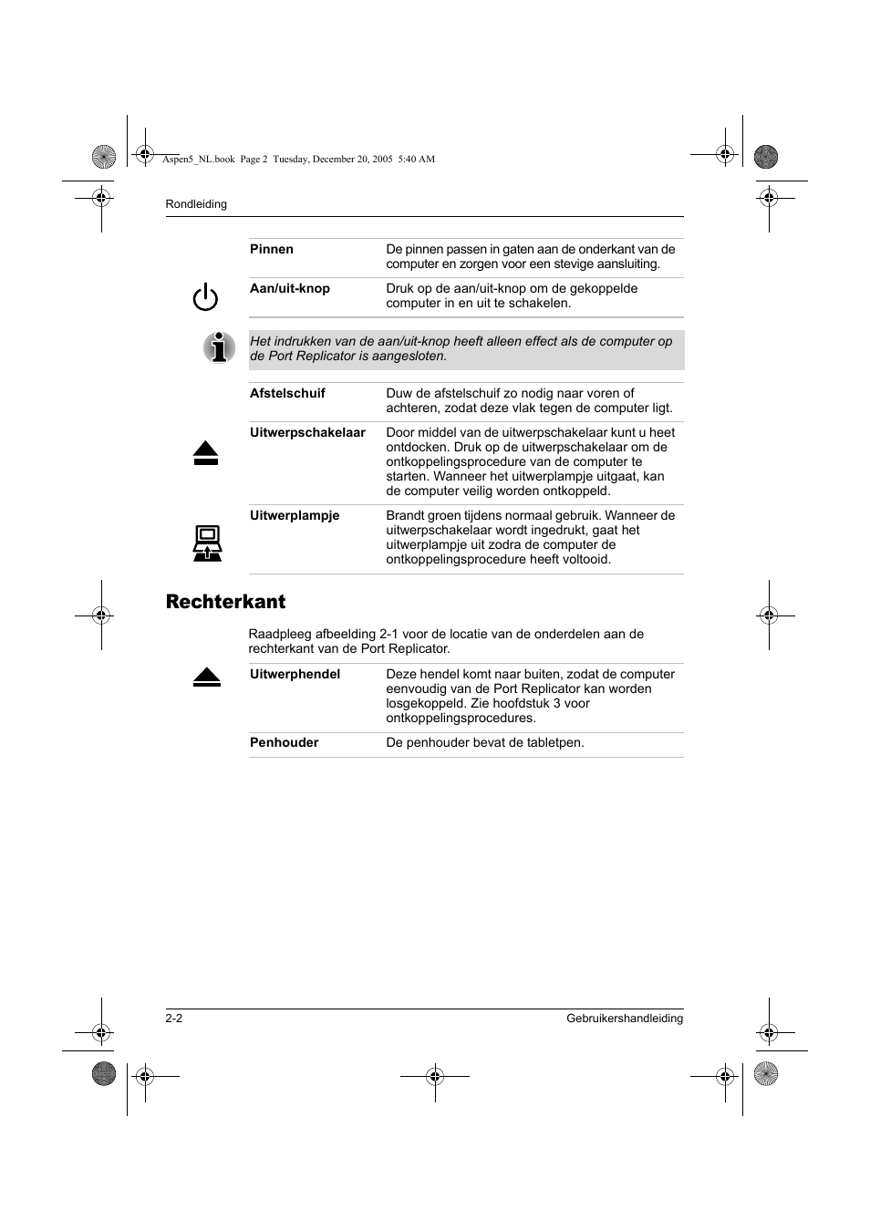 Rechterkant | Toshiba Express Port Replicator User Manual | Page 214 / 280