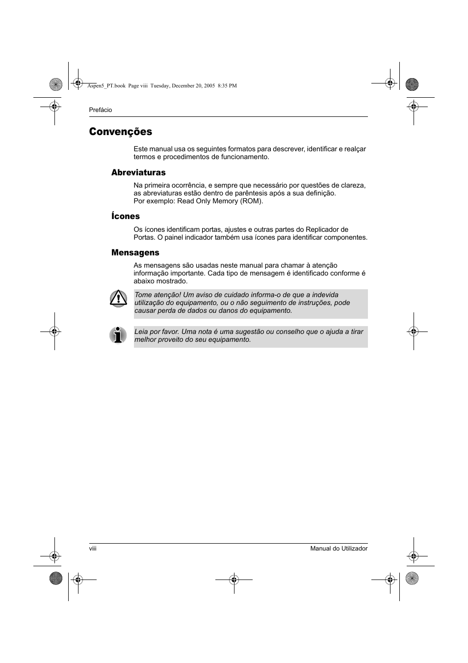 Convenções | Toshiba Express Port Replicator User Manual | Page 248 / 280