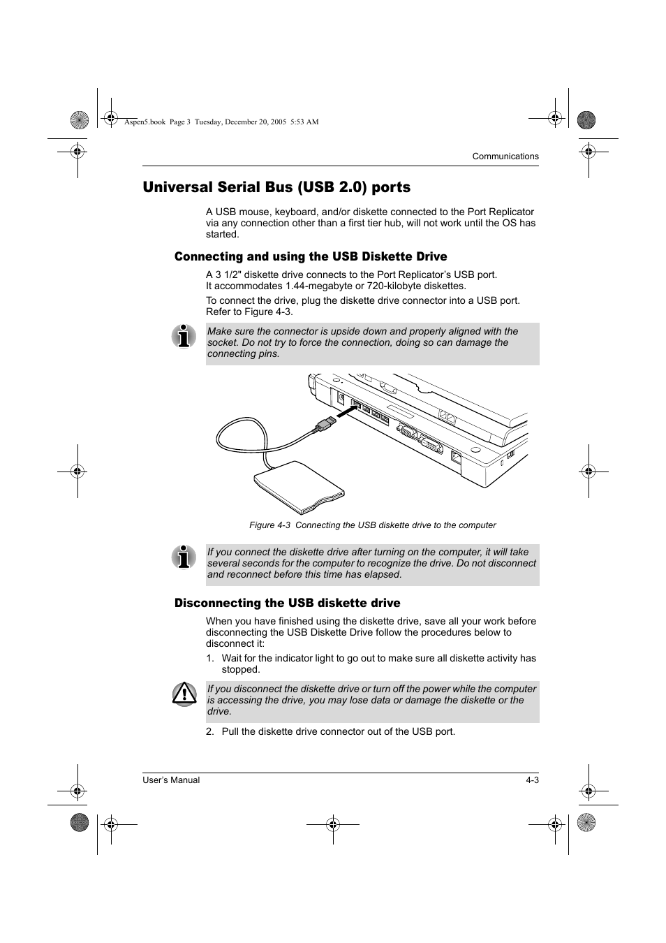 Universal serial bus (usb 2.0) ports | Toshiba Express Port Replicator User Manual | Page 27 / 280
