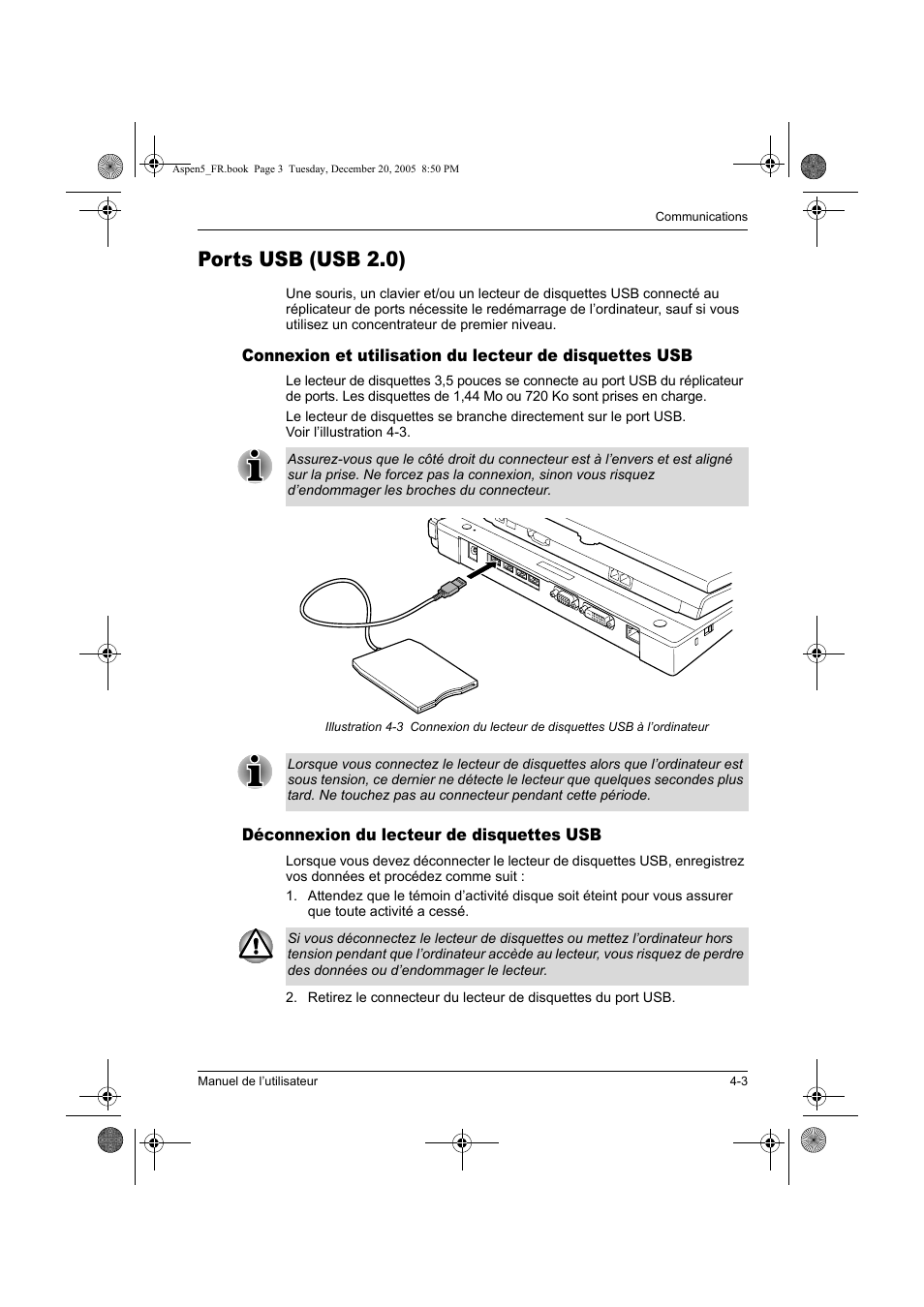 Ports usb (usb 2.0) | Toshiba Express Port Replicator User Manual | Page 67 / 280