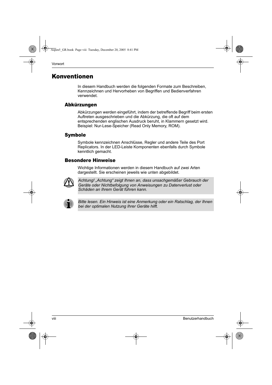 Konventionen | Toshiba Express Port Replicator User Manual | Page 88 / 280