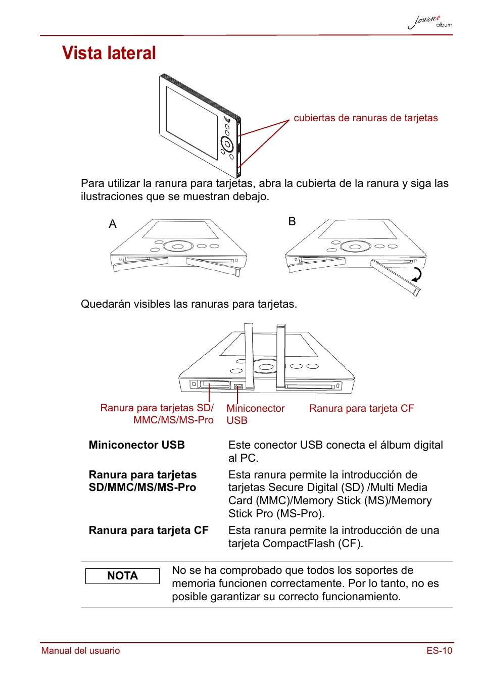 Vista lateral | Toshiba JournE album User Manual | Page 107 / 354