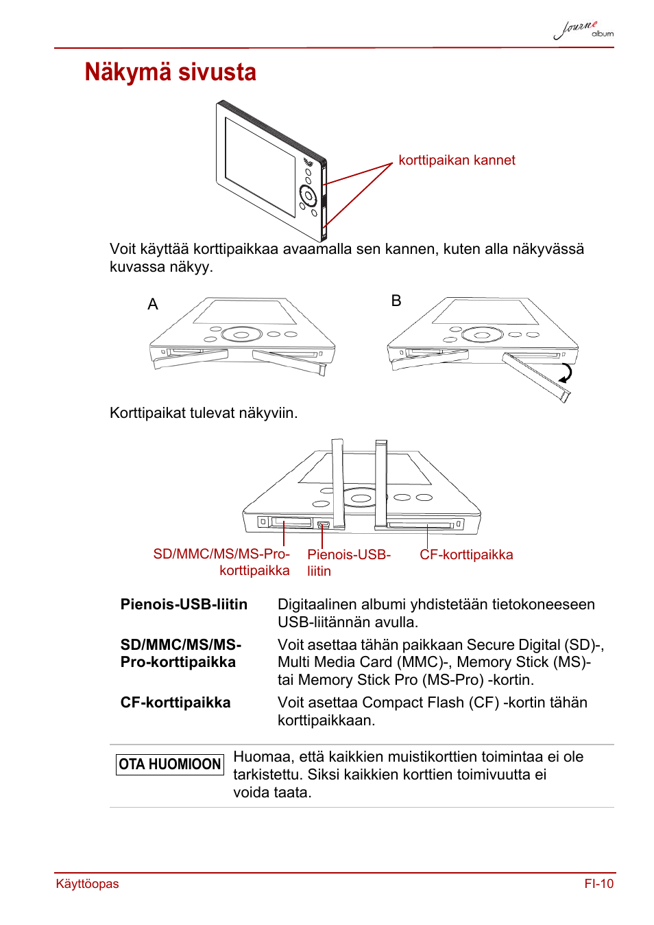 Näkymä sivusta | Toshiba JournE album User Manual | Page 139 / 354