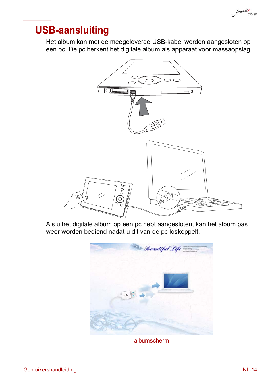 Usb-aansluiting | Toshiba JournE album User Manual | Page 239 / 354