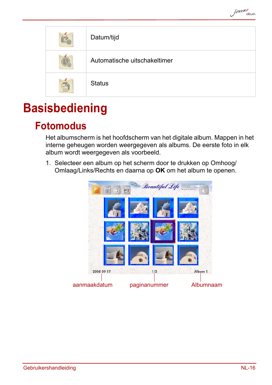 Basisbediening, Fotomodus | Toshiba JournE album User Manual | Page 241 / 354