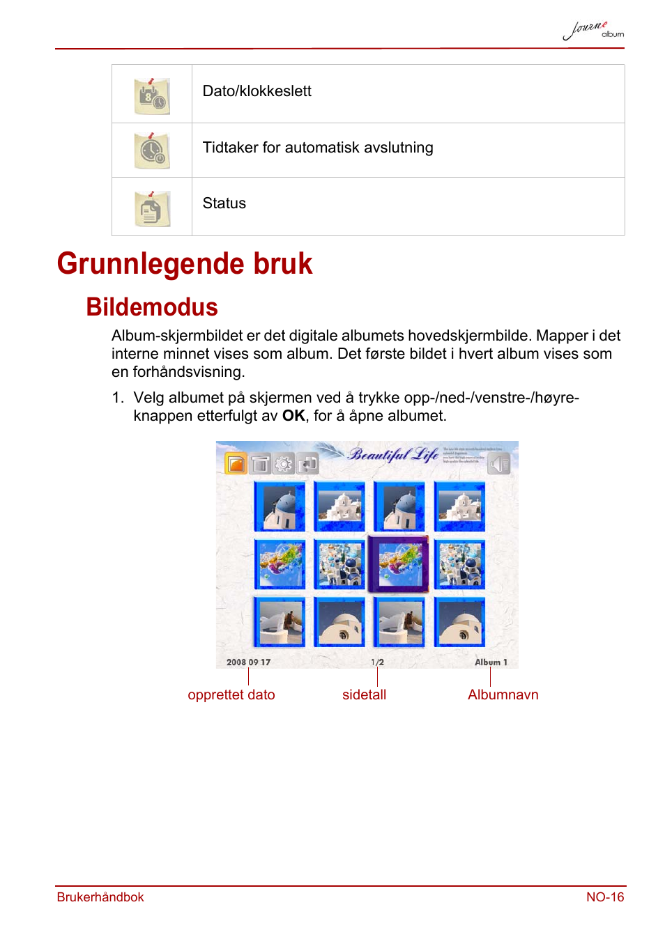 Grunnlegende bruk, Bildemodus | Toshiba JournE album User Manual | Page 273 / 354