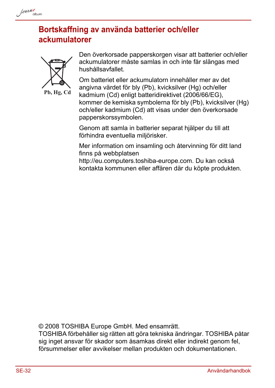 Toshiba JournE album User Manual | Page 352 / 354