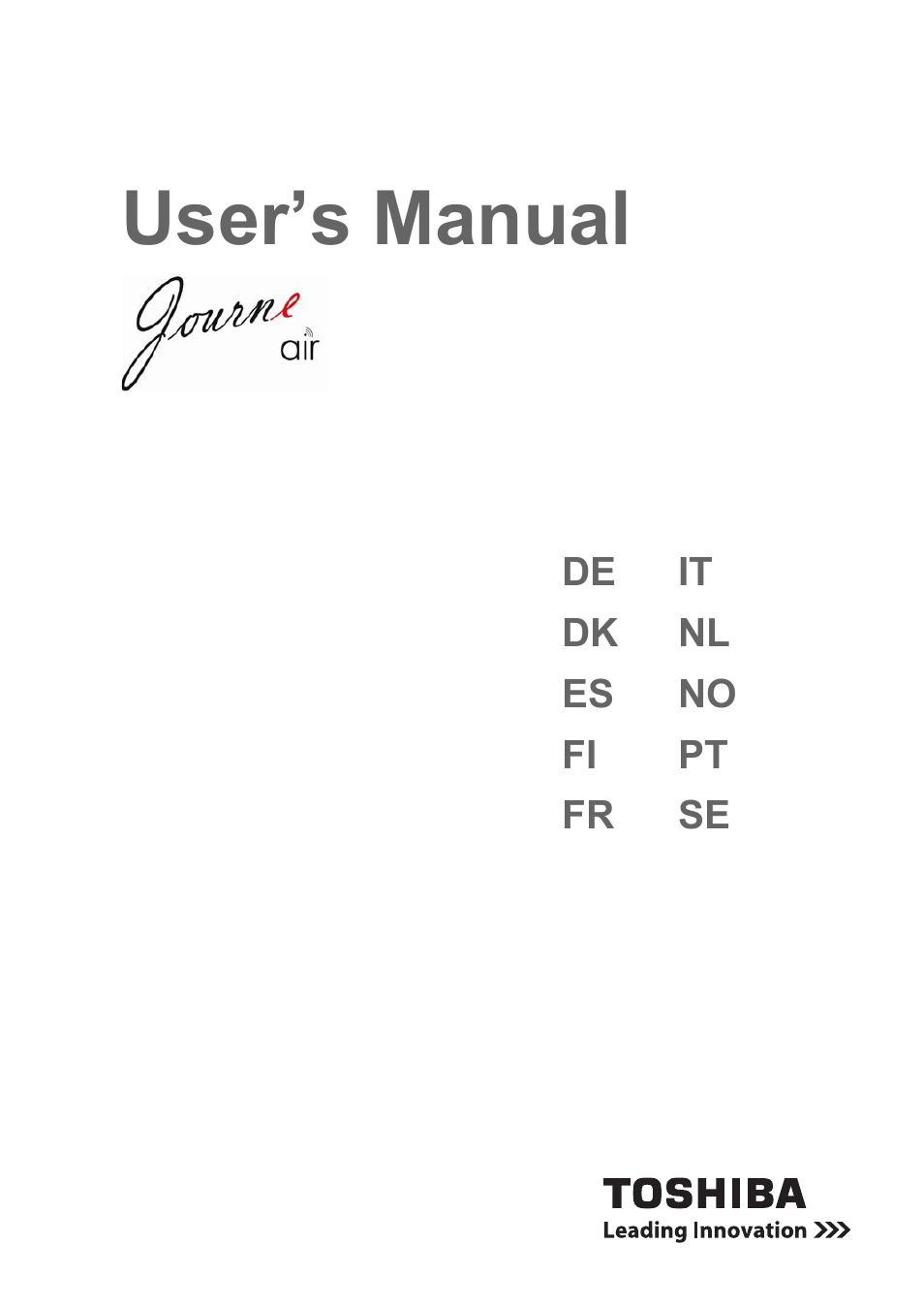 Toshiba JournE Air800-801 User Manual | 706 pages