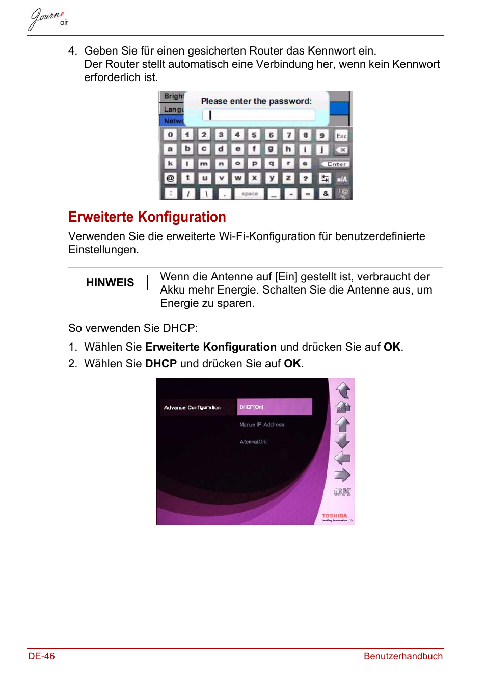 Erweiterte konfiguration | Toshiba JournE Air800-801 User Manual | Page 108 / 706