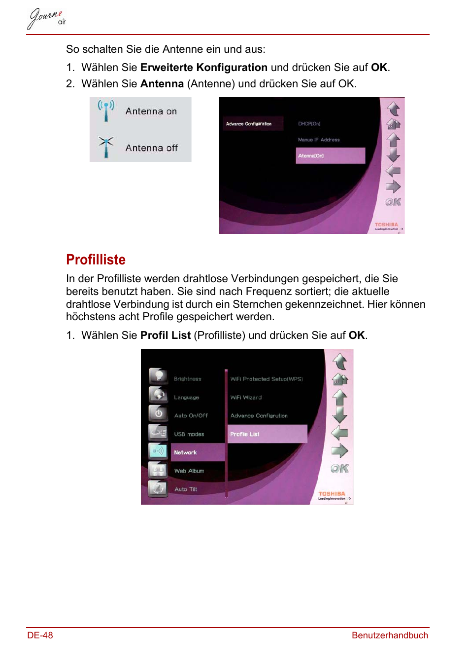 Profilliste | Toshiba JournE Air800-801 User Manual | Page 110 / 706