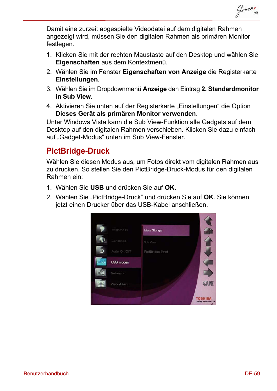 Pictbridge-druck | Toshiba JournE Air800-801 User Manual | Page 121 / 706