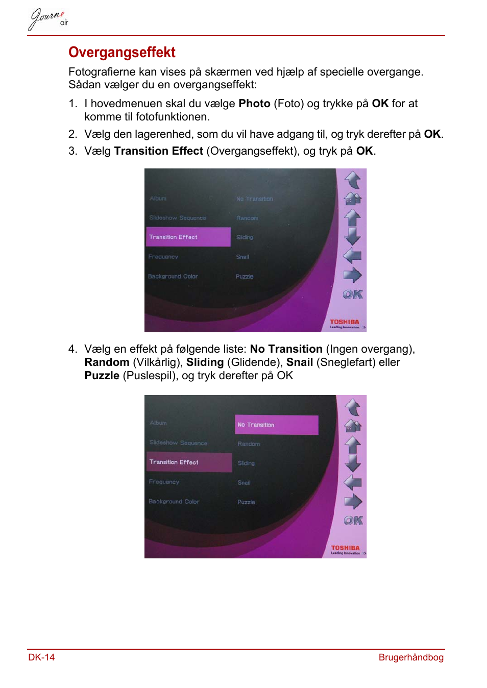 Overgangseffekt | Toshiba JournE Air800-801 User Manual | Page 142 / 706