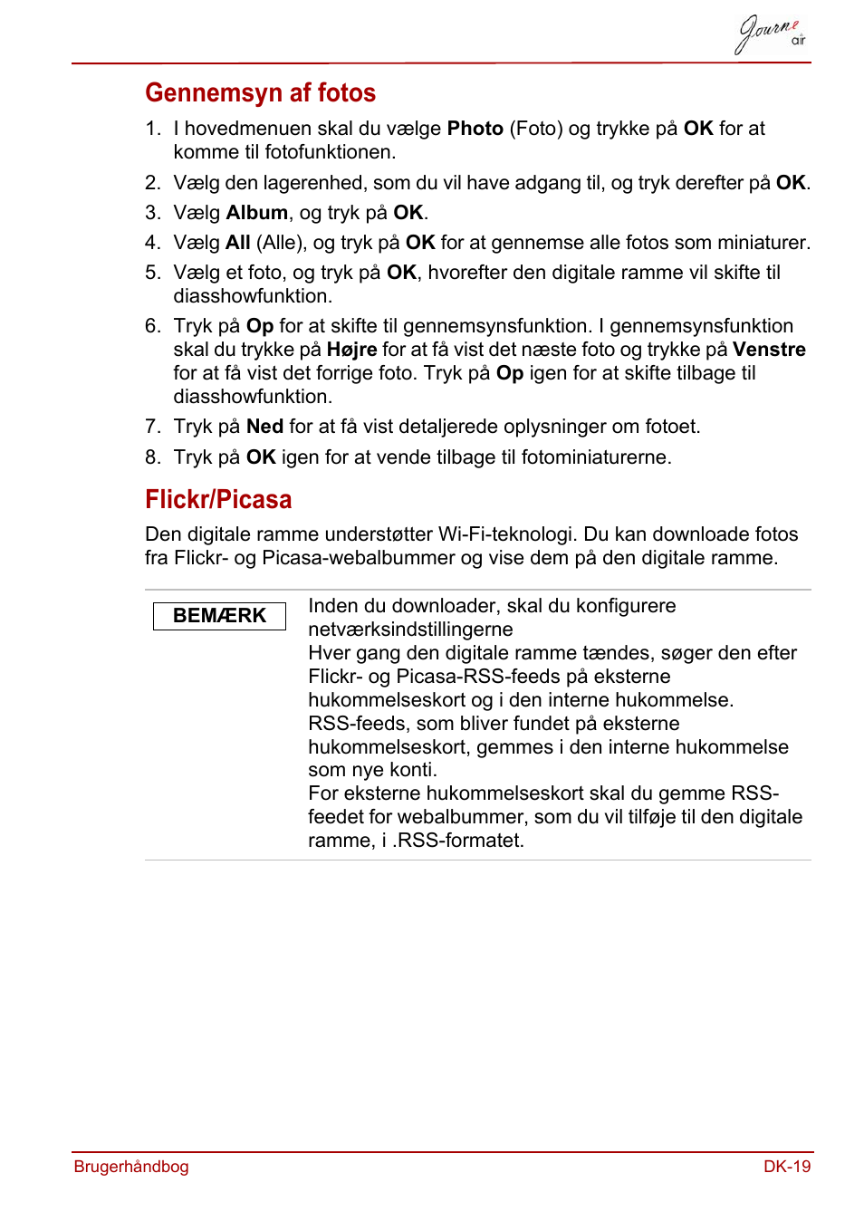 Gennemsyn af fotos, Flickr/picasa, Gennemsyn af fotos flickr/picasa | Toshiba JournE Air800-801 User Manual | Page 147 / 706