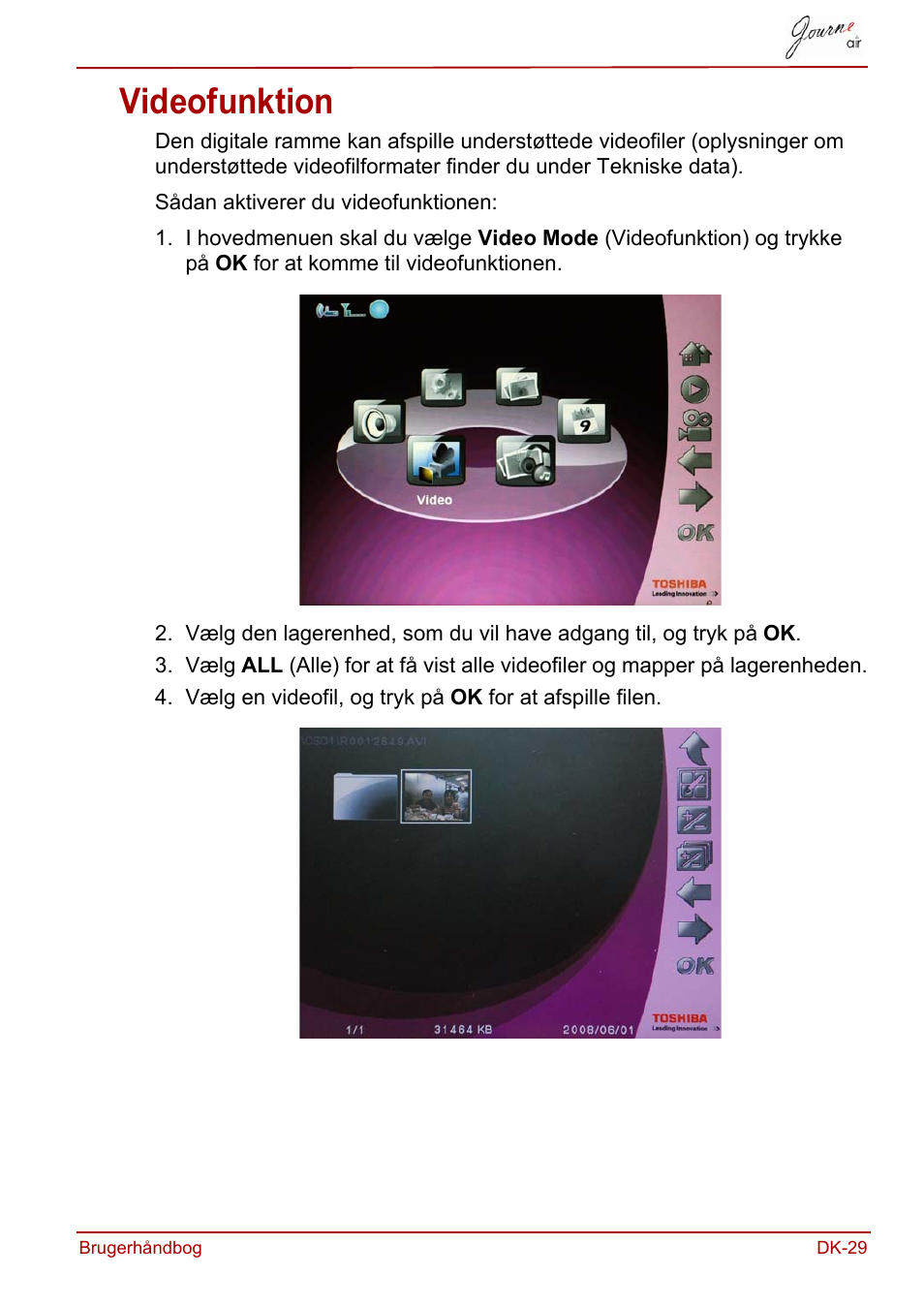 Videofunktion | Toshiba JournE Air800-801 User Manual | Page 157 / 706