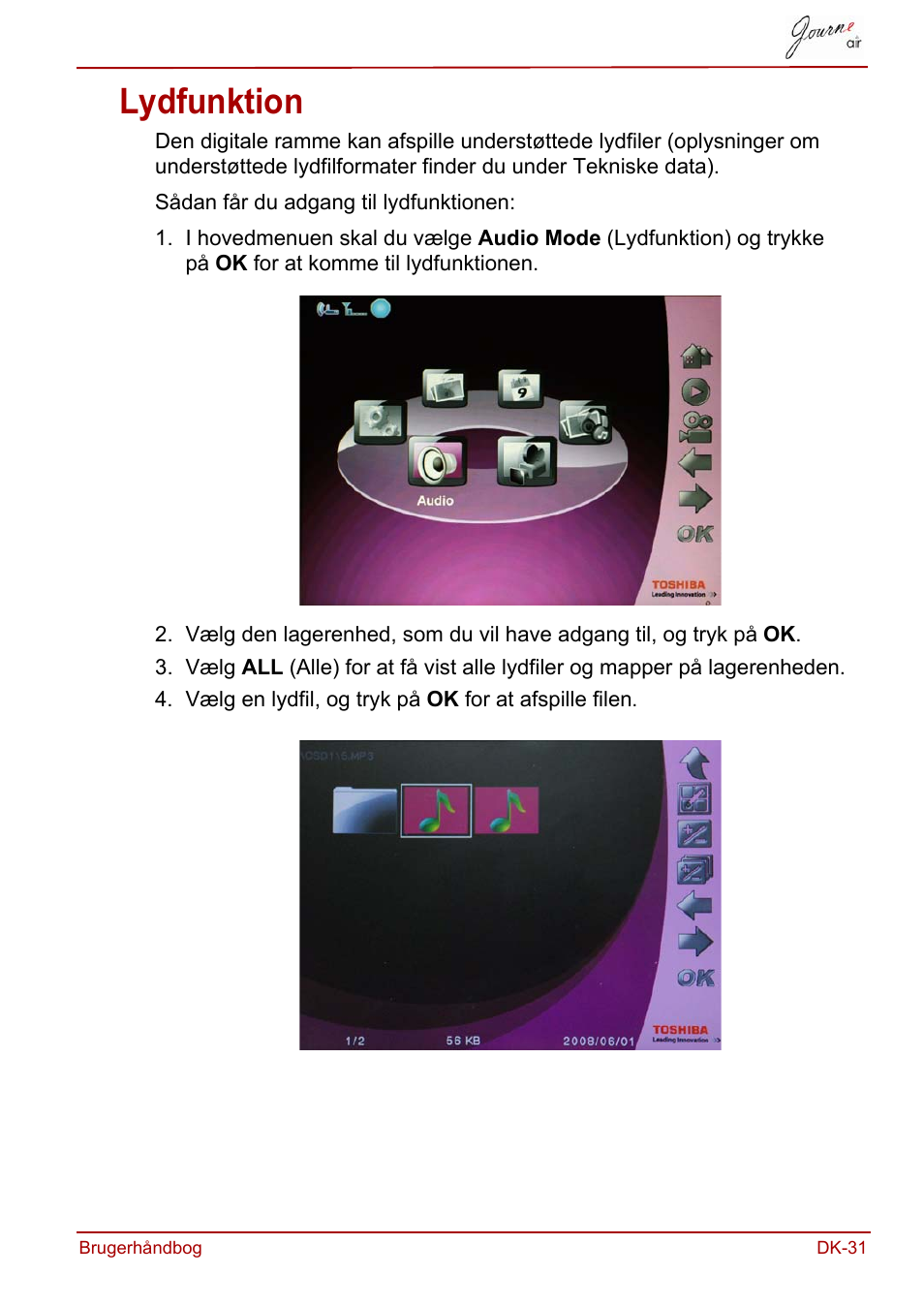 Lydfunktion | Toshiba JournE Air800-801 User Manual | Page 159 / 706