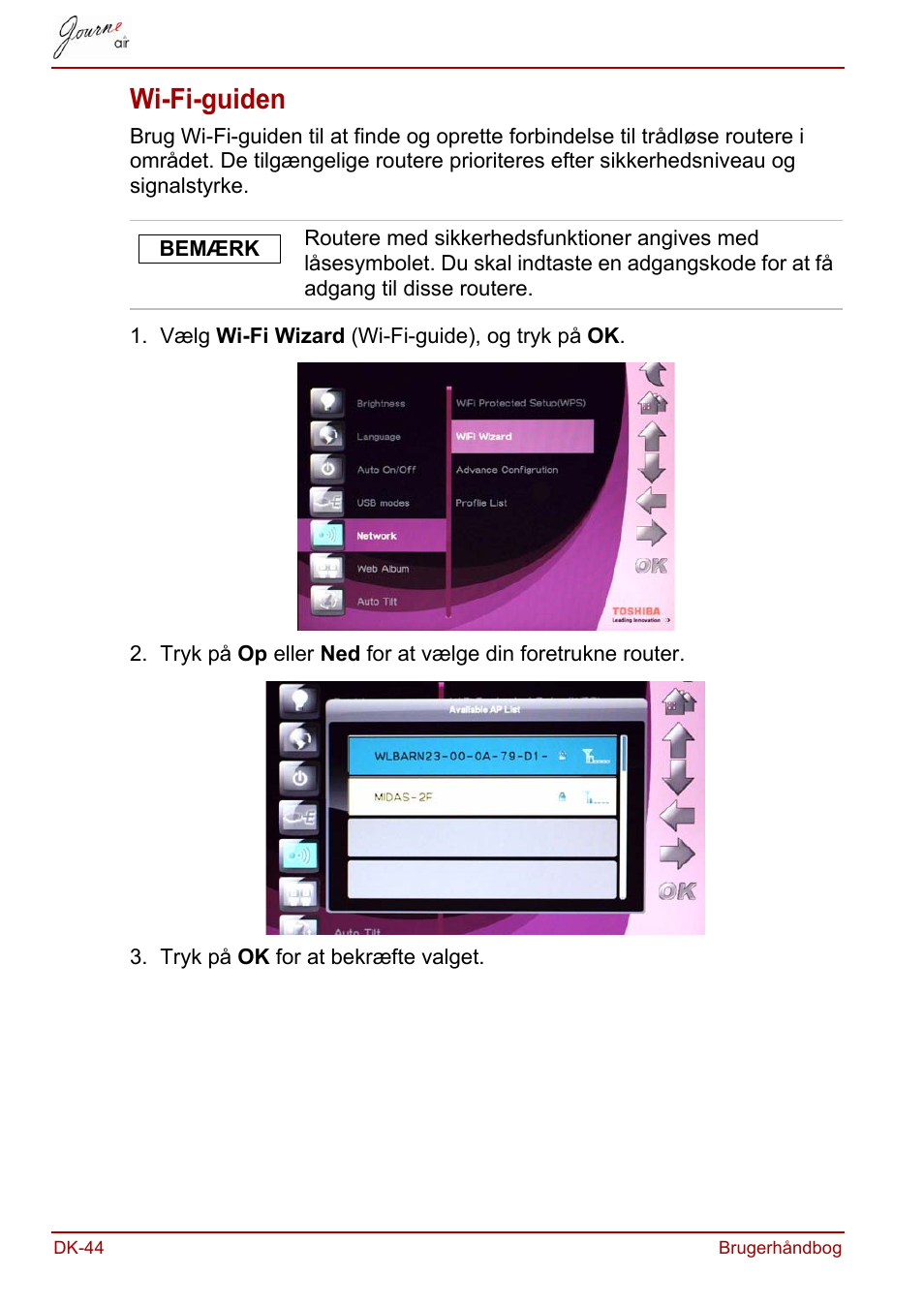 Wi-fi-guiden | Toshiba JournE Air800-801 User Manual | Page 172 / 706