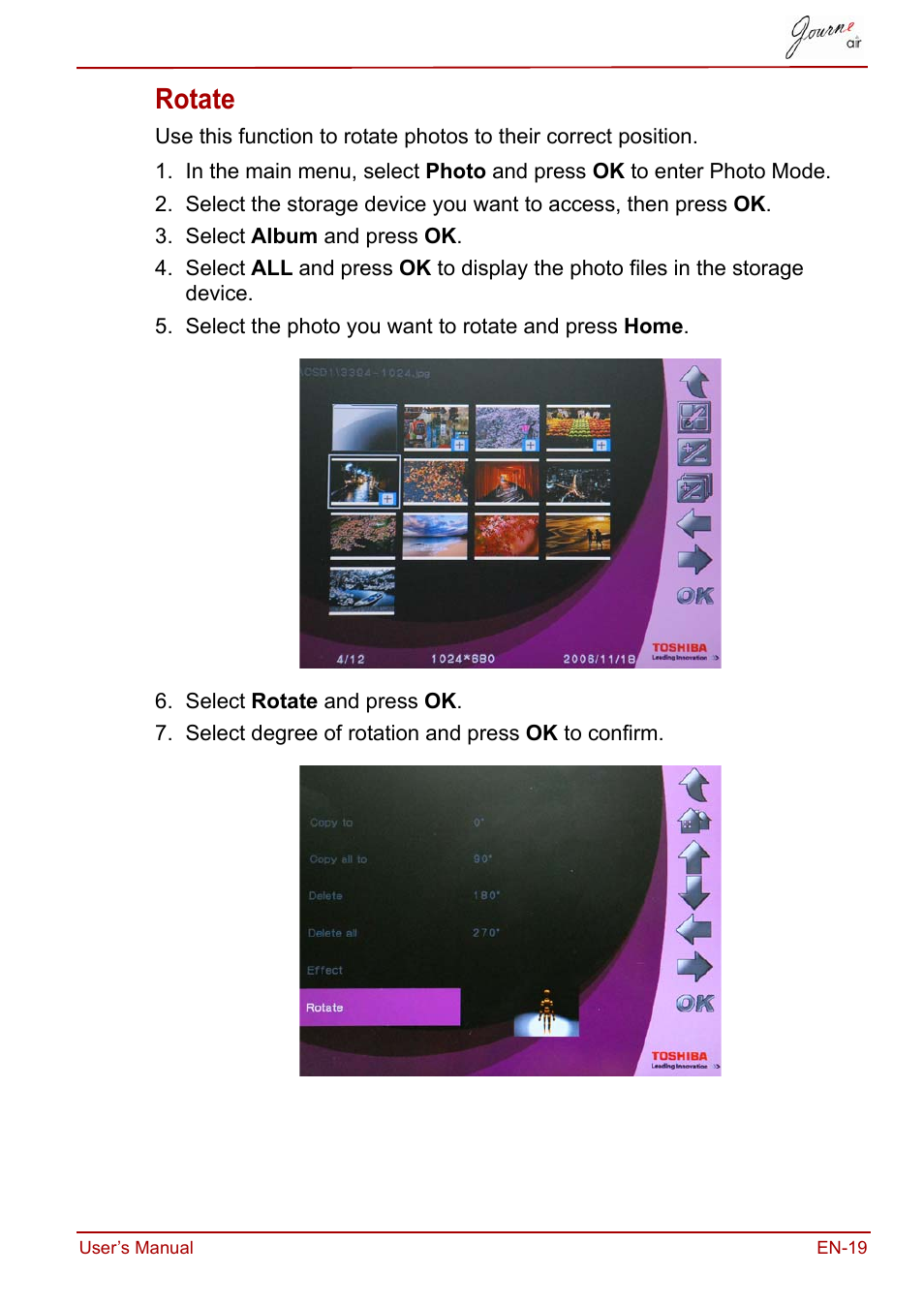 Rotate | Toshiba JournE Air800-801 User Manual | Page 19 / 706