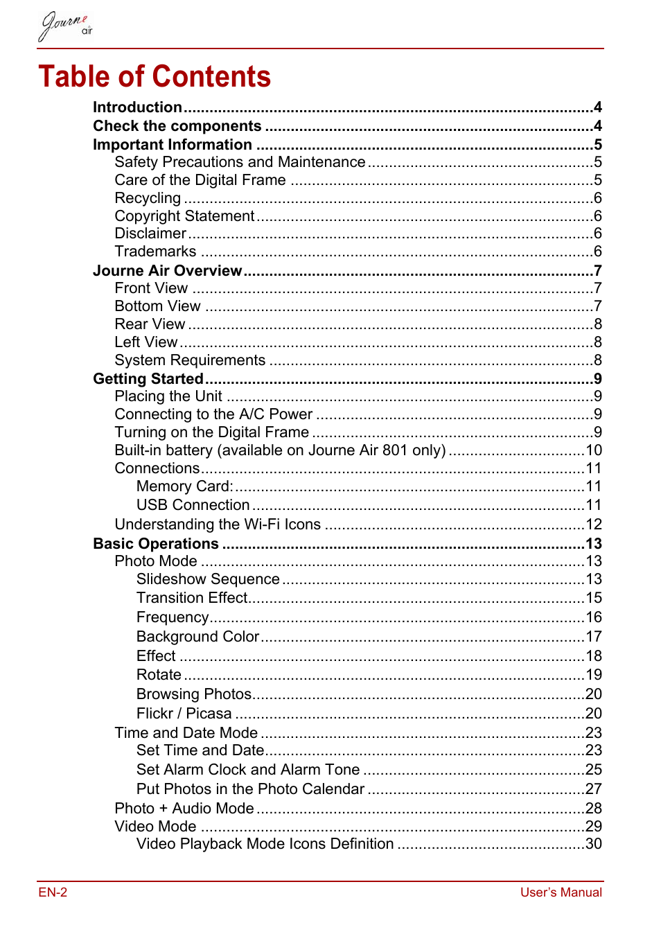 Toshiba JournE Air800-801 User Manual | Page 2 / 706
