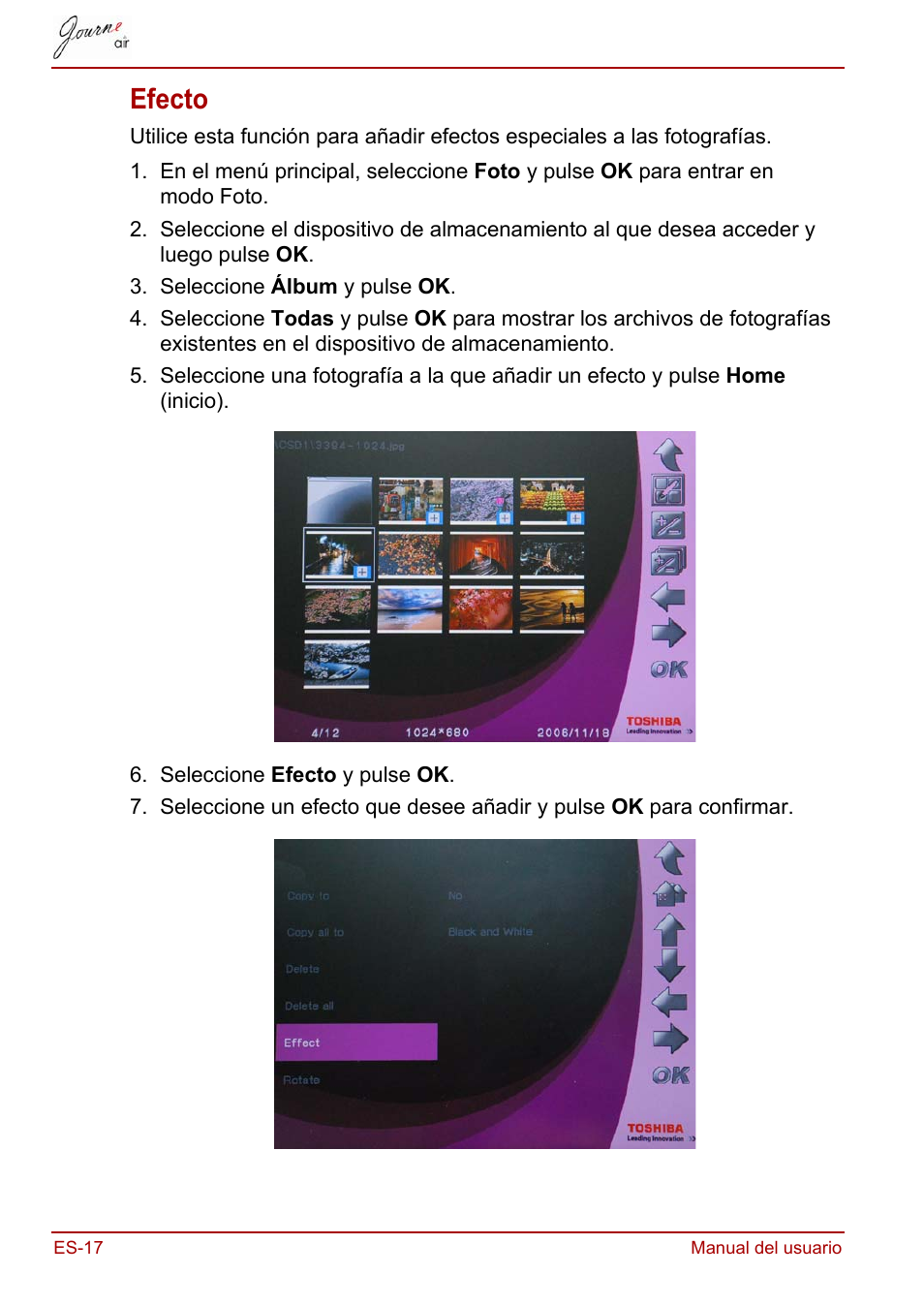 Efecto | Toshiba JournE Air800-801 User Manual | Page 210 / 706