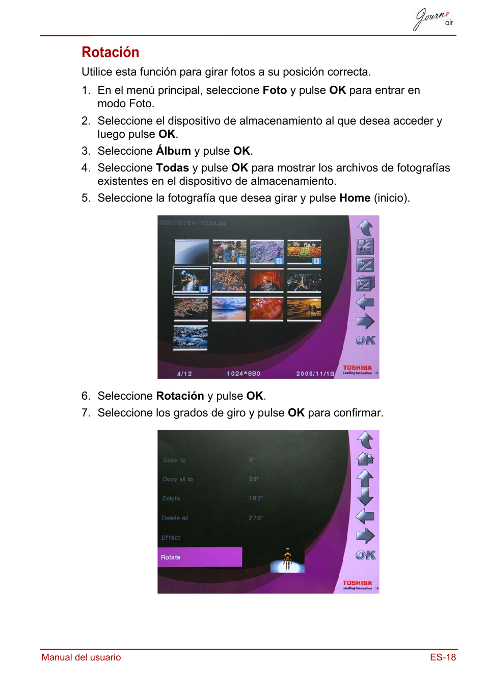 Rotación | Toshiba JournE Air800-801 User Manual | Page 211 / 706