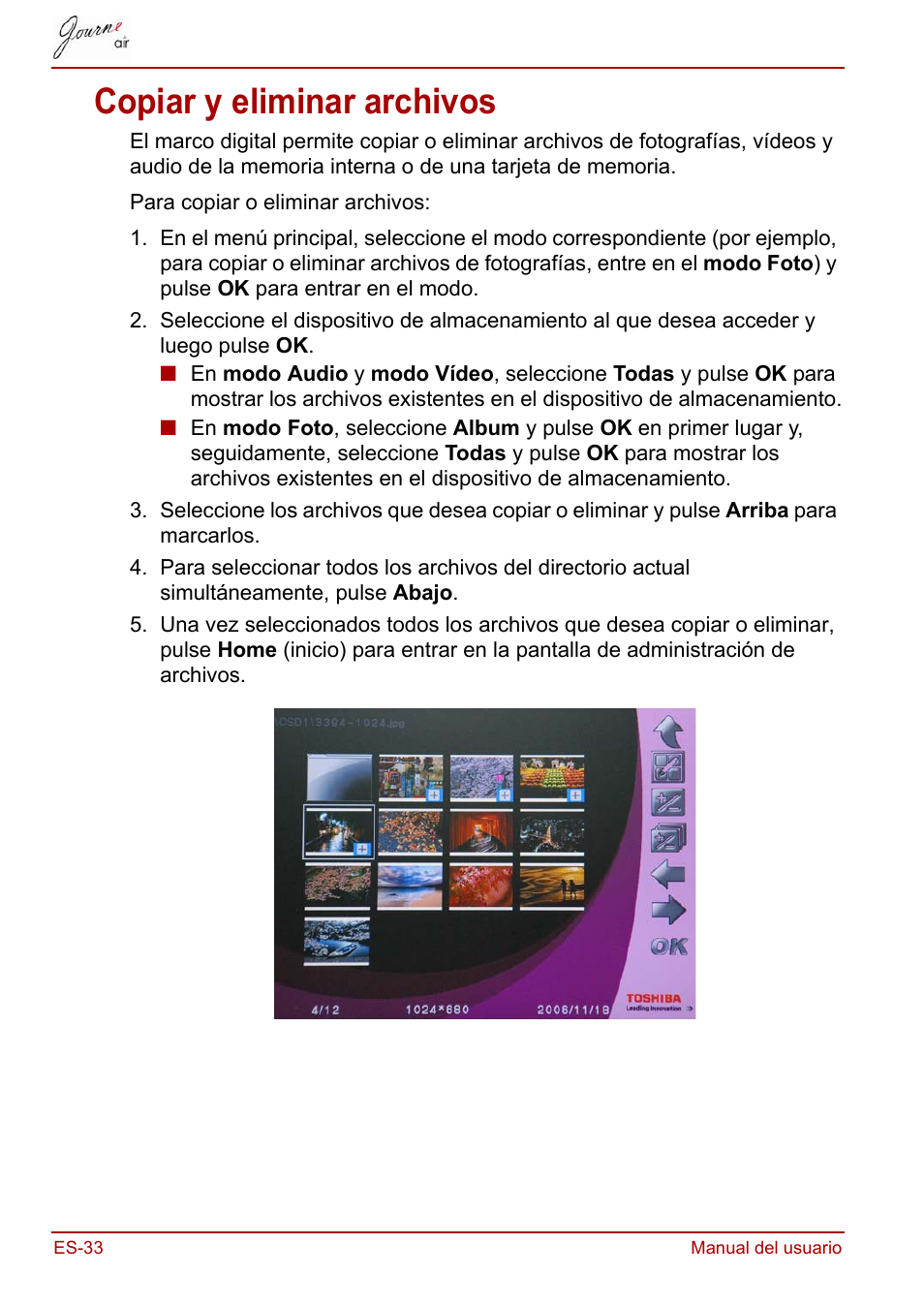 Copiar y eliminar archivos | Toshiba JournE Air800-801 User Manual | Page 226 / 706