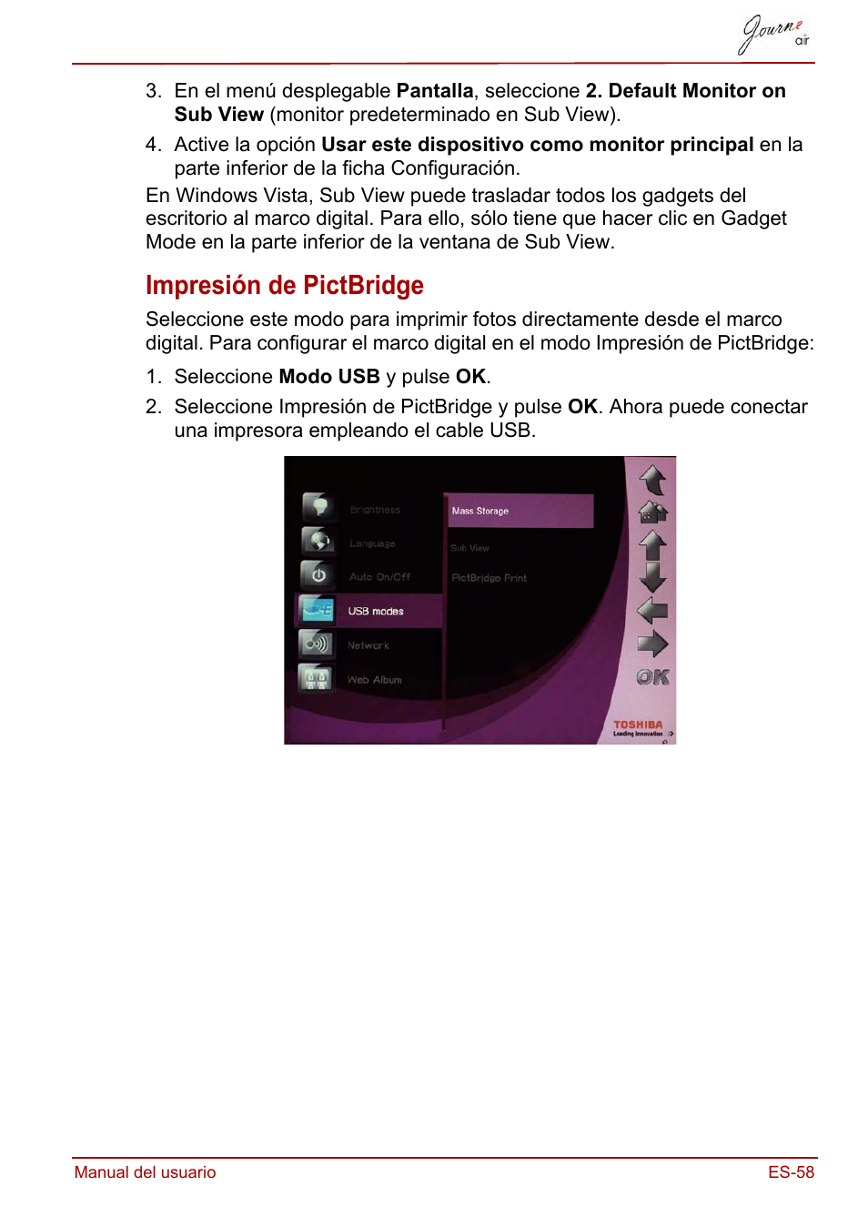 Impresión de pictbridge | Toshiba JournE Air800-801 User Manual | Page 251 / 706