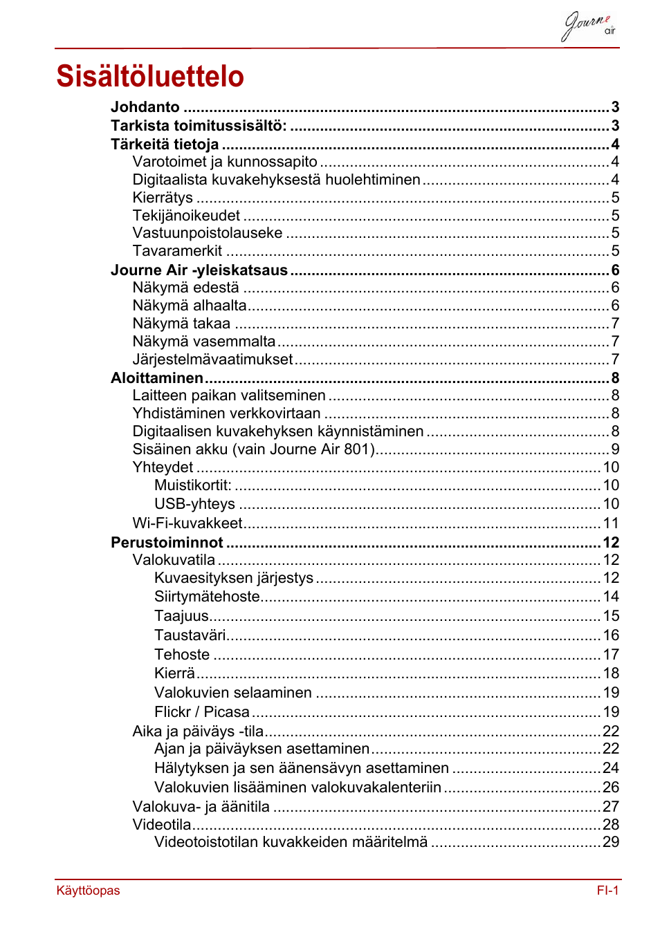 Käyttöopas, Sisältöluettelo | Toshiba JournE Air800-801 User Manual | Page 259 / 706