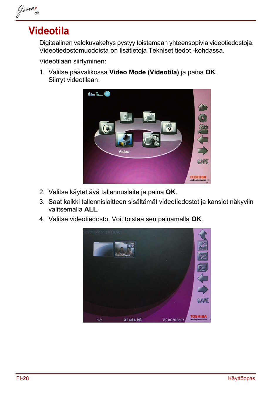 Videotila | Toshiba JournE Air800-801 User Manual | Page 286 / 706