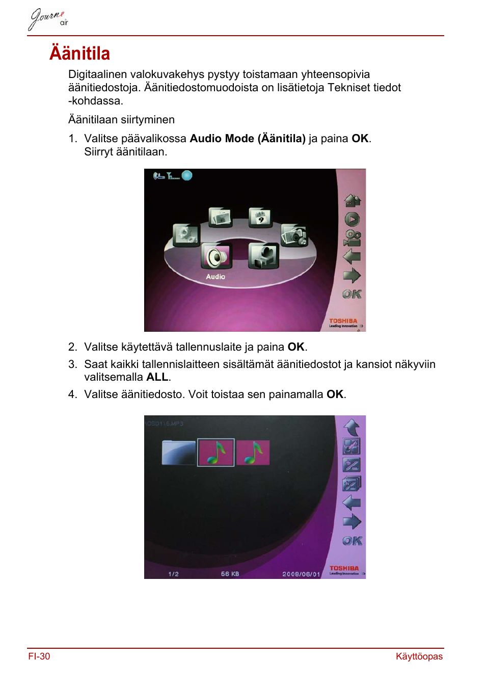 Äänitila | Toshiba JournE Air800-801 User Manual | Page 288 / 706