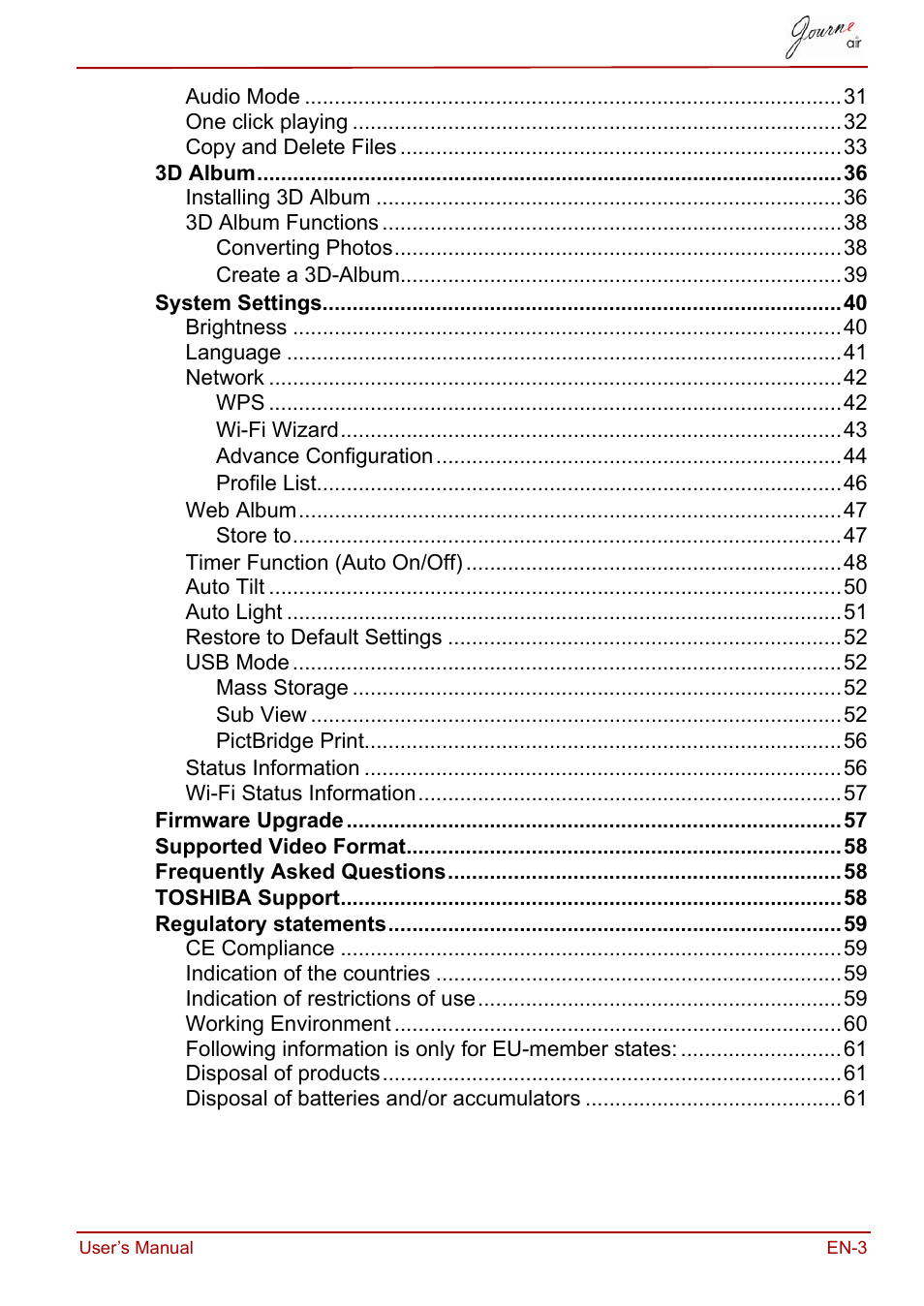 Toshiba JournE Air800-801 User Manual | Page 3 / 706