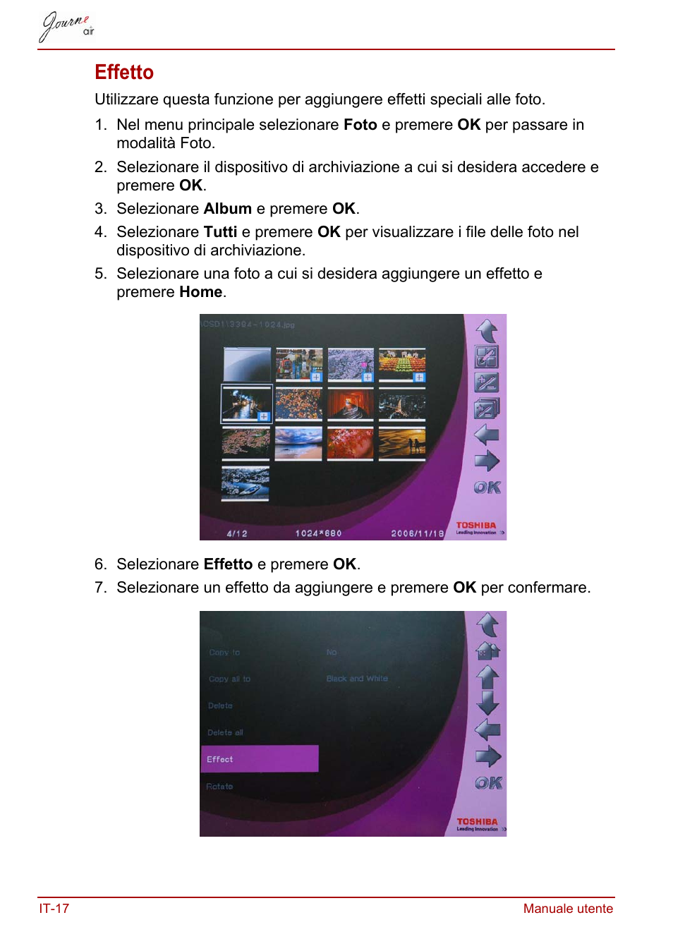 Effetto | Toshiba JournE Air800-801 User Manual | Page 402 / 706