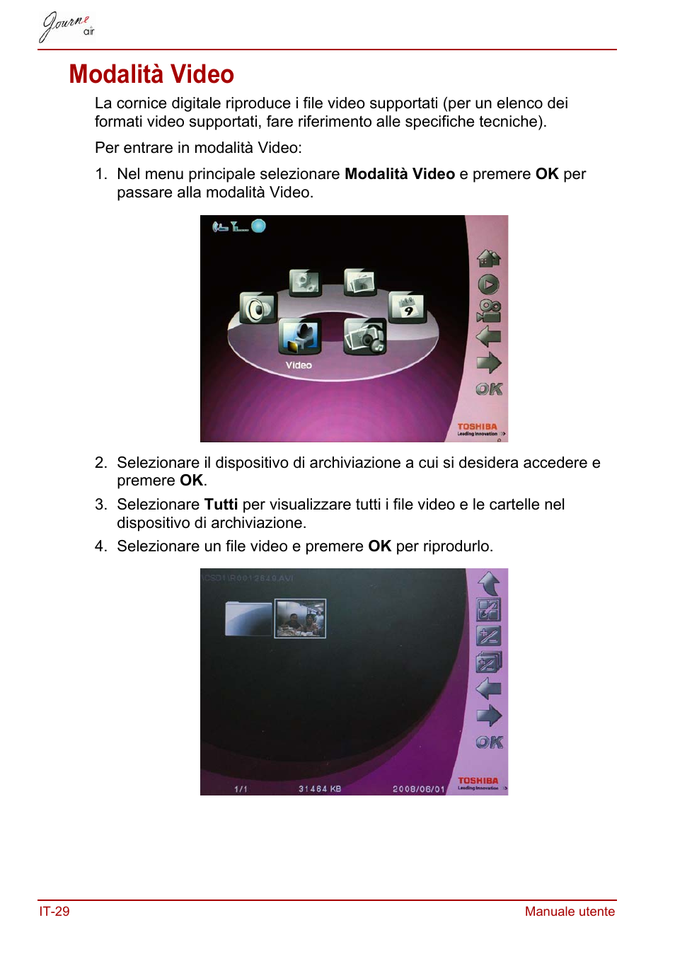 Modalità video | Toshiba JournE Air800-801 User Manual | Page 414 / 706