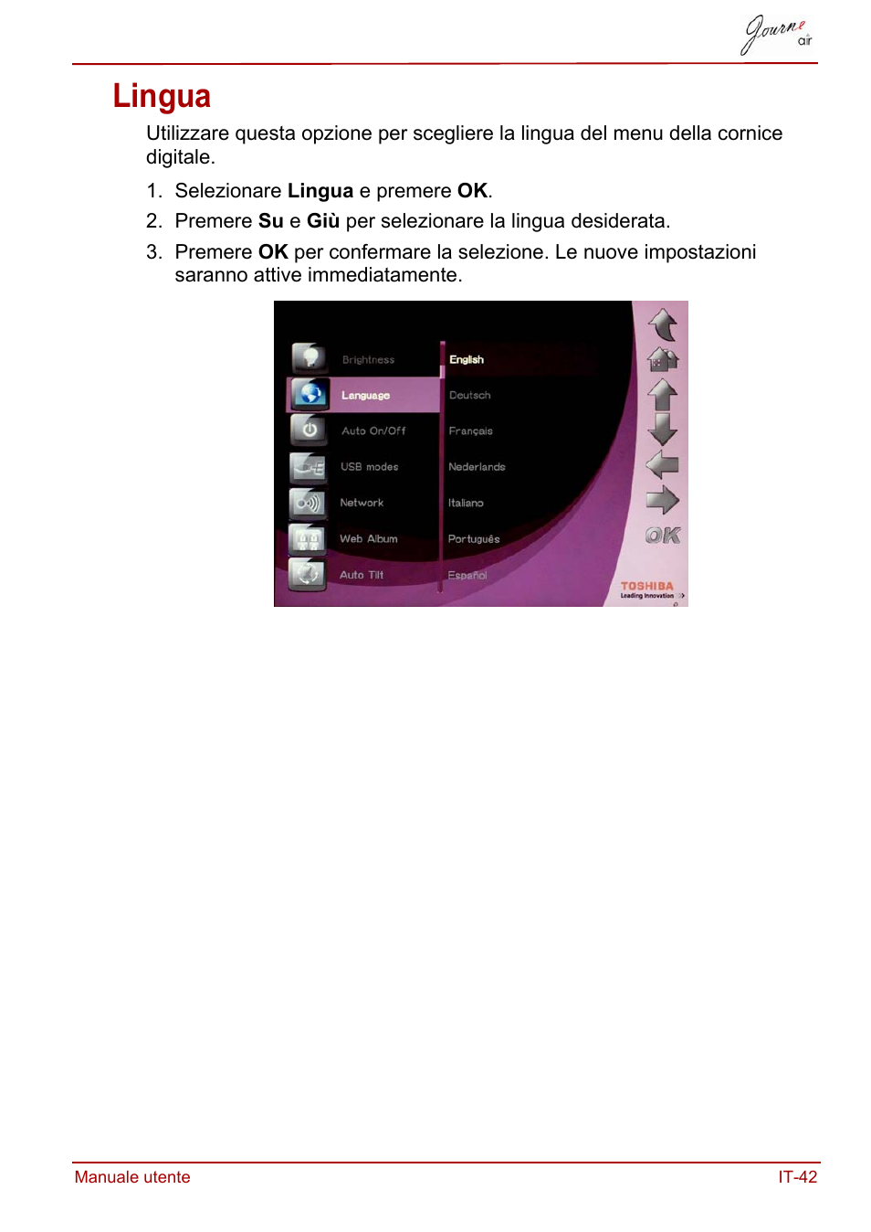 Lingua | Toshiba JournE Air800-801 User Manual | Page 427 / 706