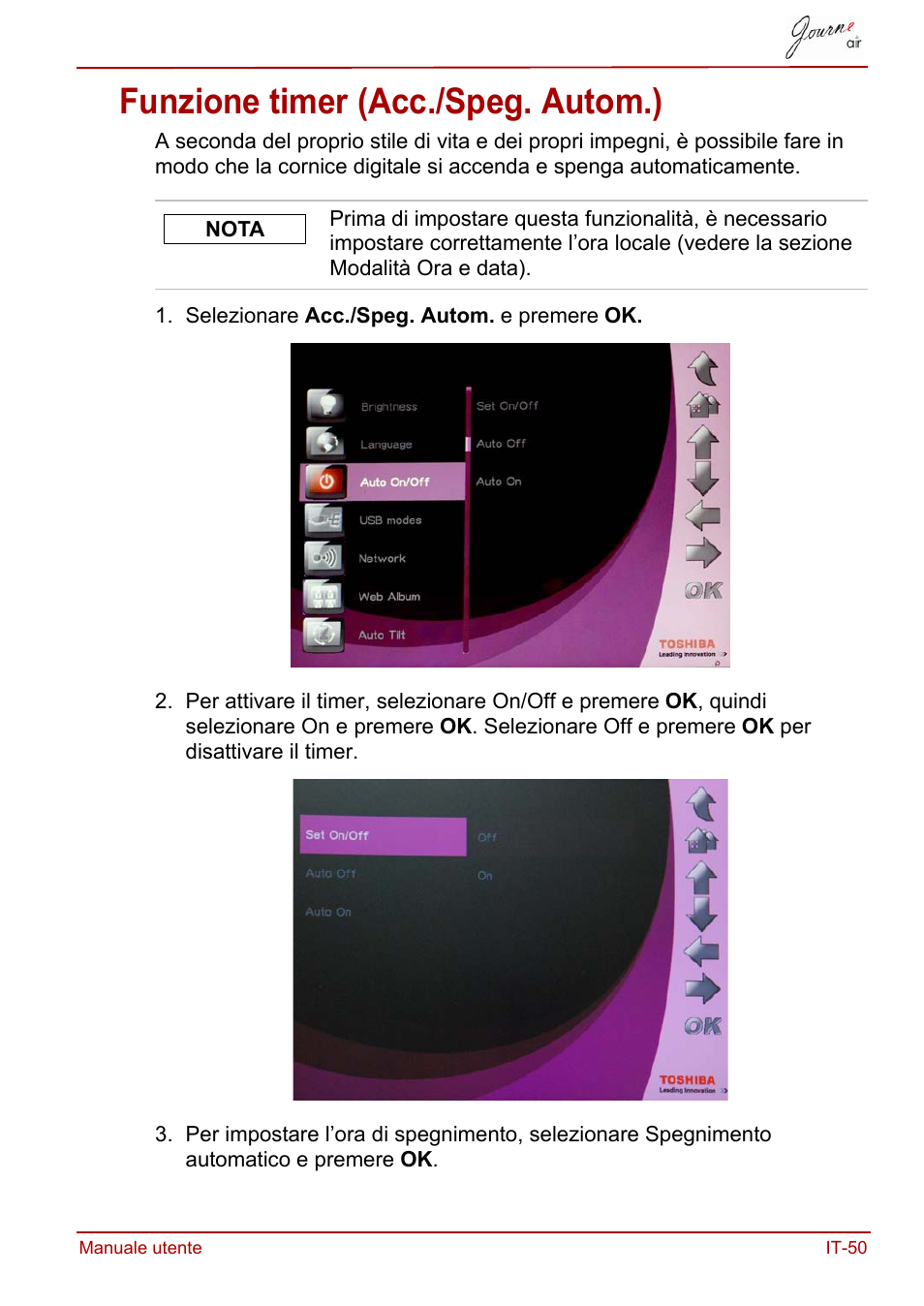 Funzione timer (acc./speg. autom.) | Toshiba JournE Air800-801 User Manual | Page 435 / 706