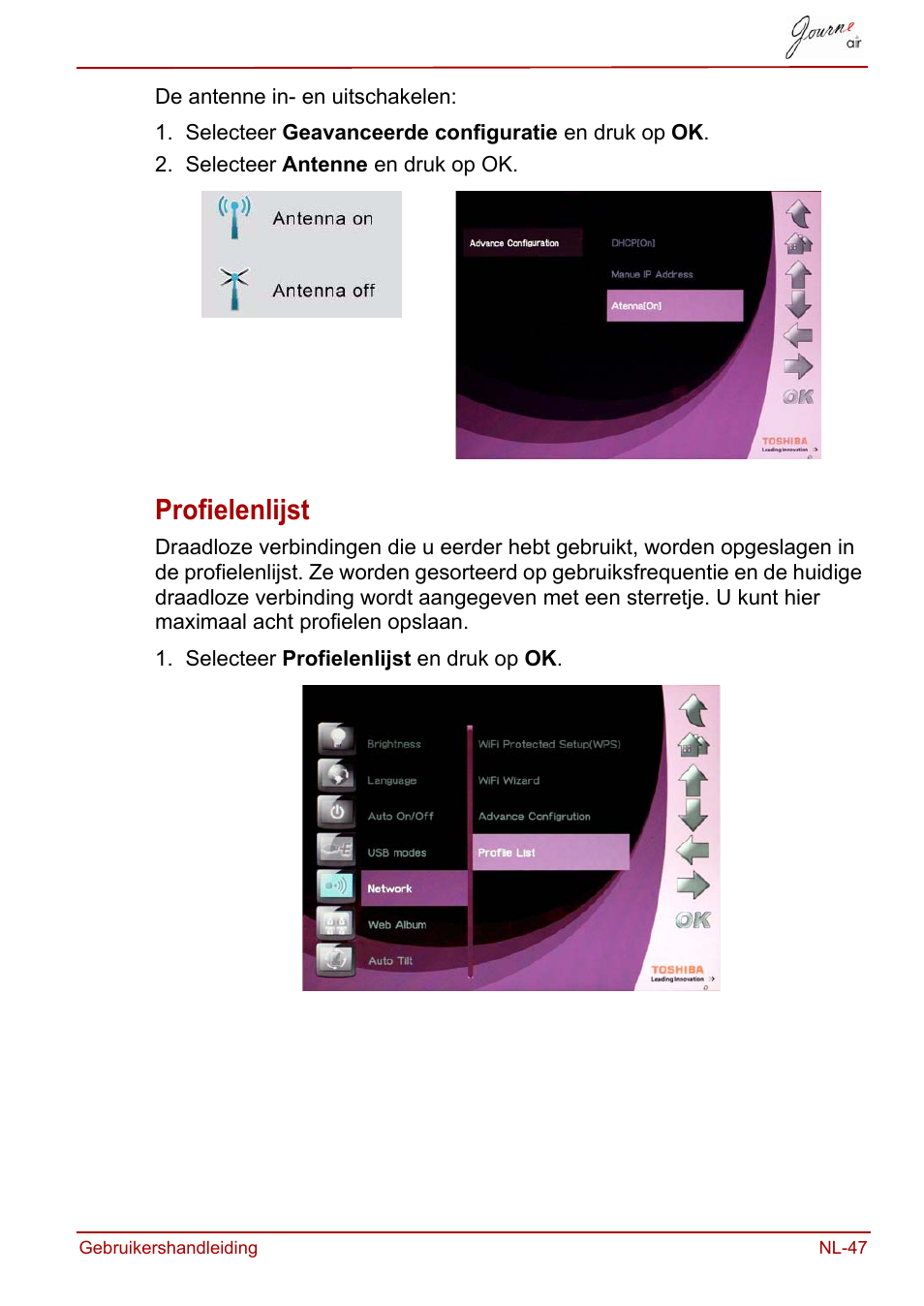 Profielenlijst | Toshiba JournE Air800-801 User Manual | Page 497 / 706