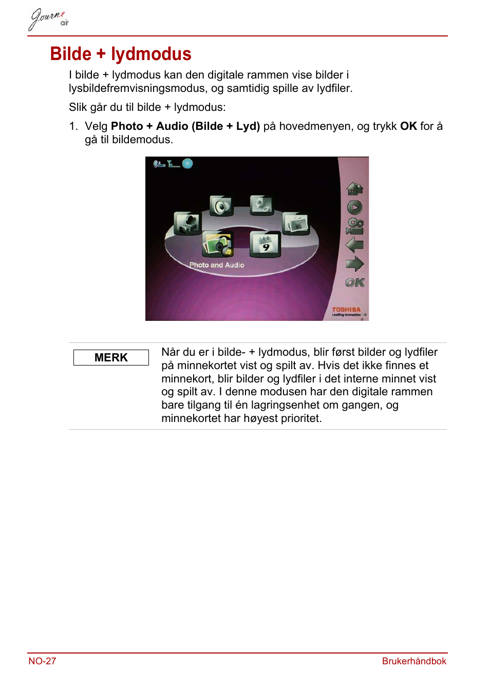 Bilde + lydmodus | Toshiba JournE Air800-801 User Manual | Page 542 / 706