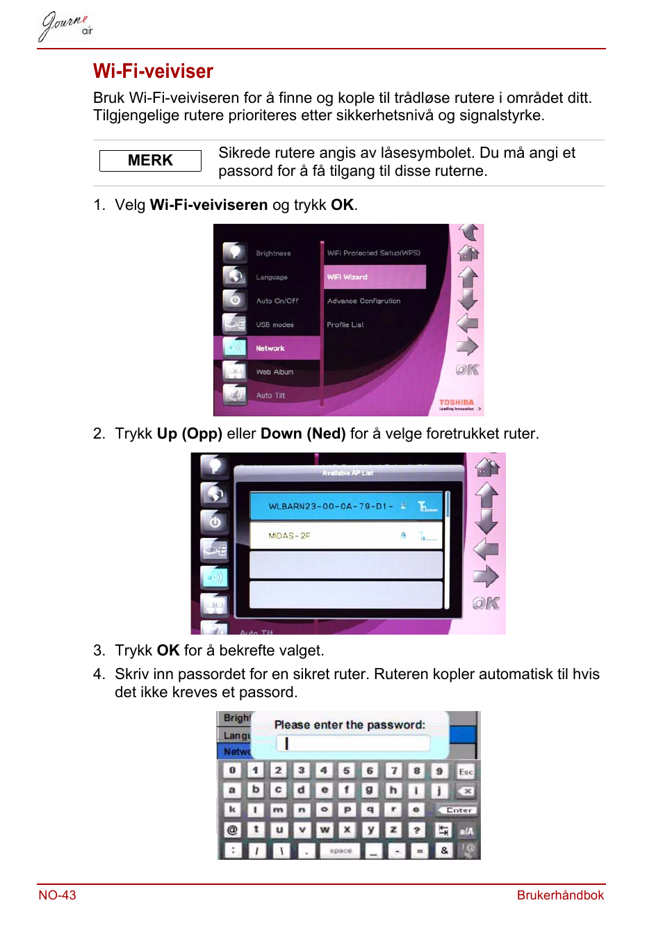 Wi-fi-veiviser | Toshiba JournE Air800-801 User Manual | Page 558 / 706