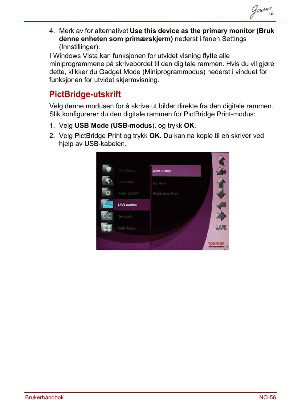 Pictbridge-utskrift | Toshiba JournE Air800-801 User Manual | Page 571 / 706