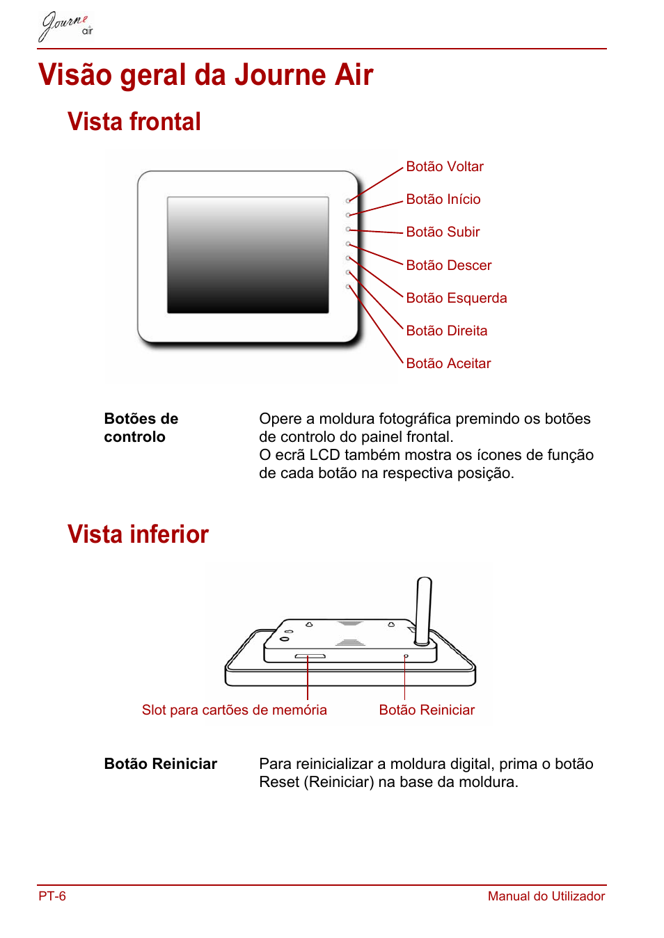 Visão geral da journe air, Vista frontal, Vista inferior | Vista frontal vista inferior | Toshiba JournE Air800-801 User Manual | Page 584 / 706