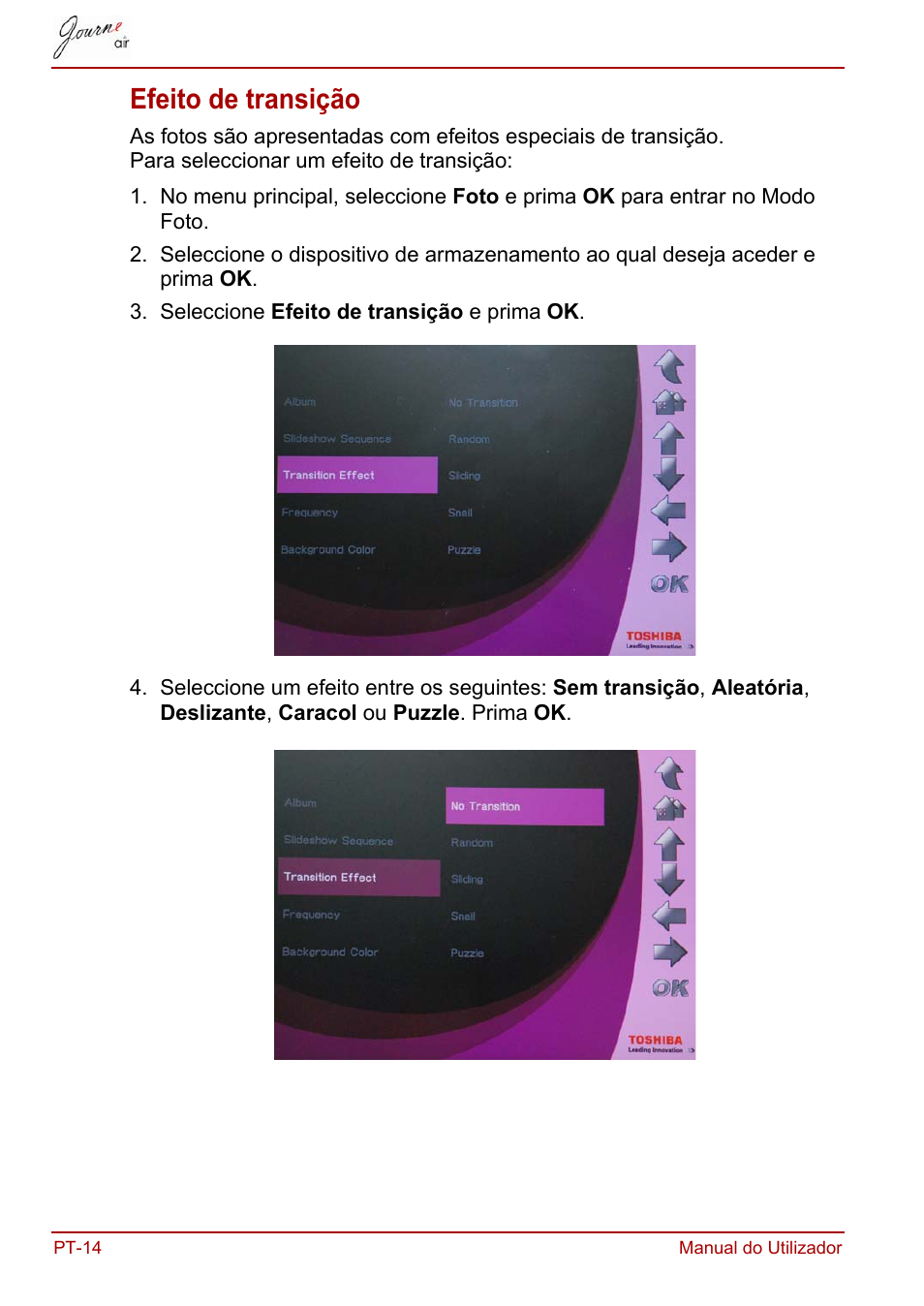 Efeito de transição | Toshiba JournE Air800-801 User Manual | Page 592 / 706