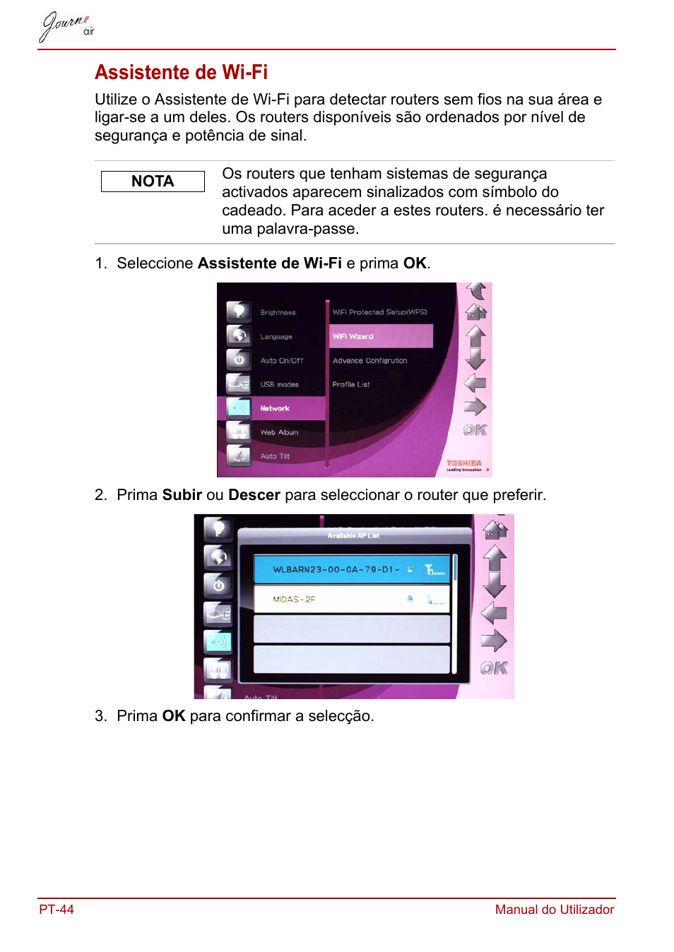 Assistente de wi-fi | Toshiba JournE Air800-801 User Manual | Page 622 / 706