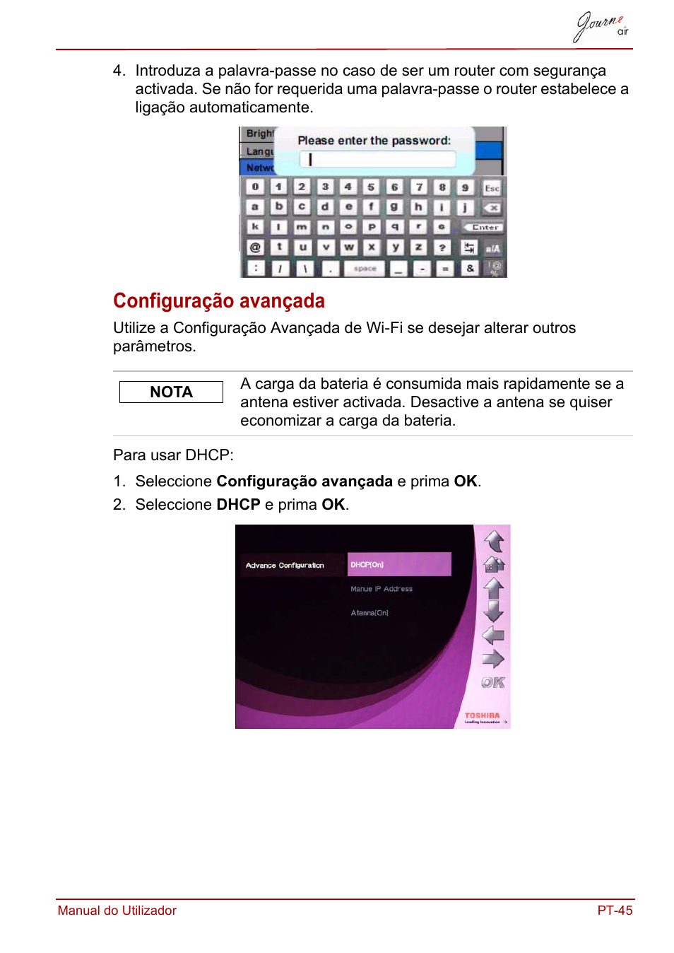 Configuração avançada | Toshiba JournE Air800-801 User Manual | Page 623 / 706