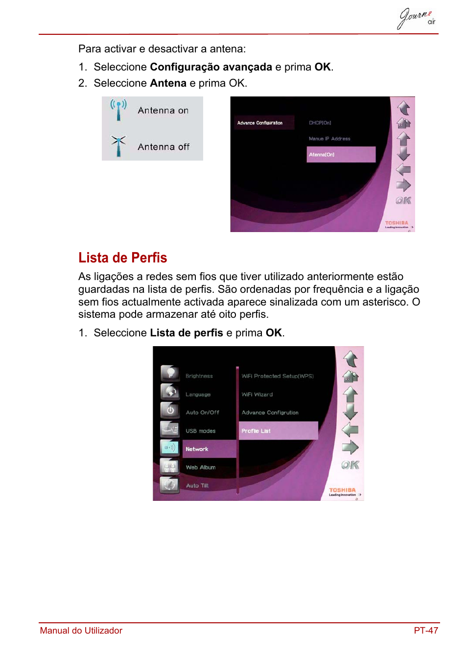 Lista de perfis | Toshiba JournE Air800-801 User Manual | Page 625 / 706