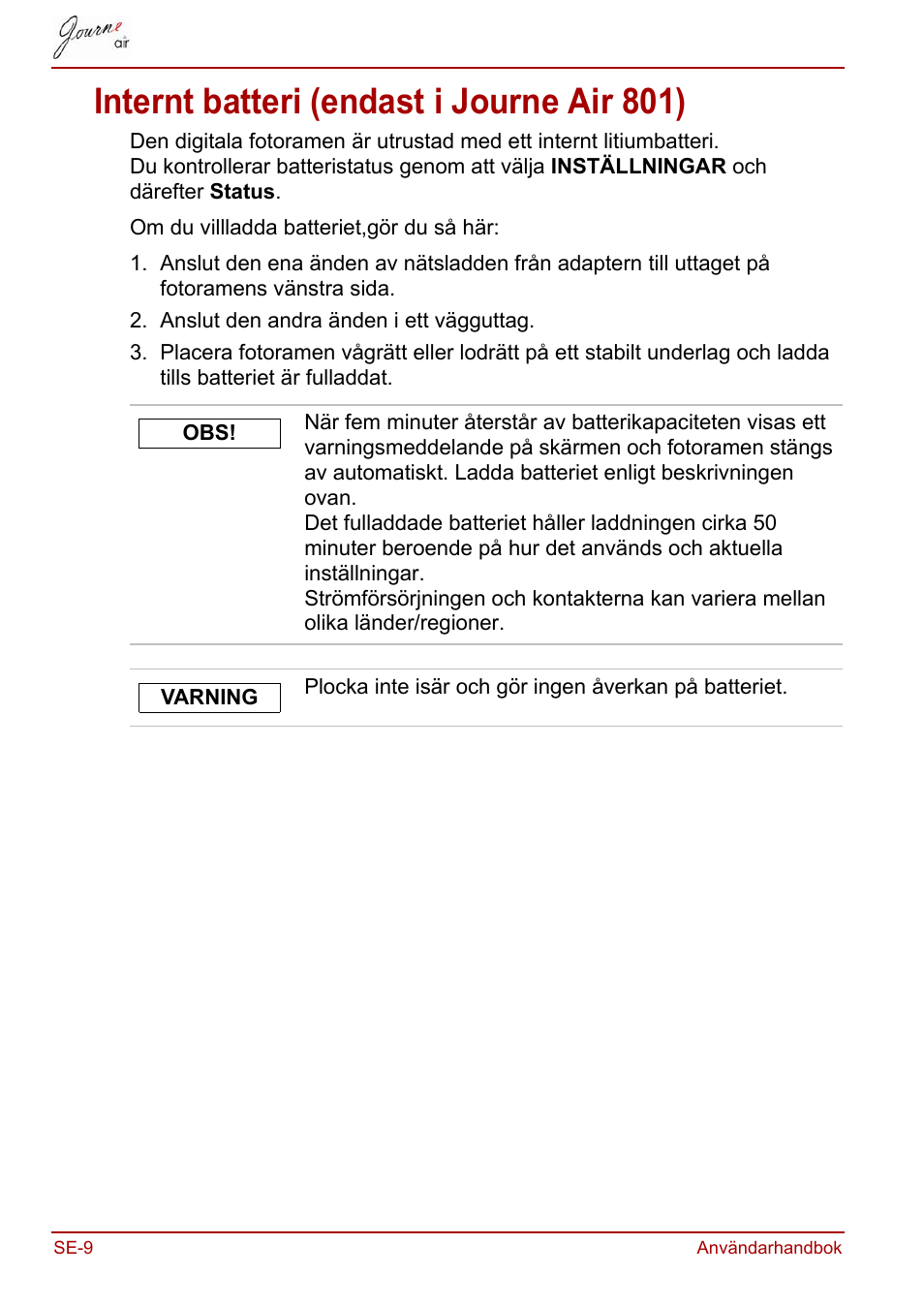 Internt batteri (endast i journe air 801) | Toshiba JournE Air800-801 User Manual | Page 652 / 706