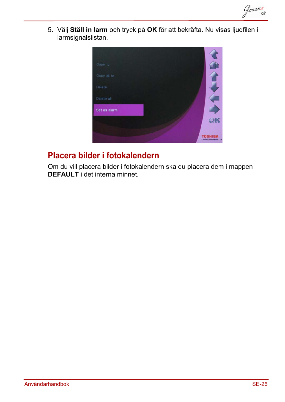 Placera bilder i fotokalendern | Toshiba JournE Air800-801 User Manual | Page 669 / 706