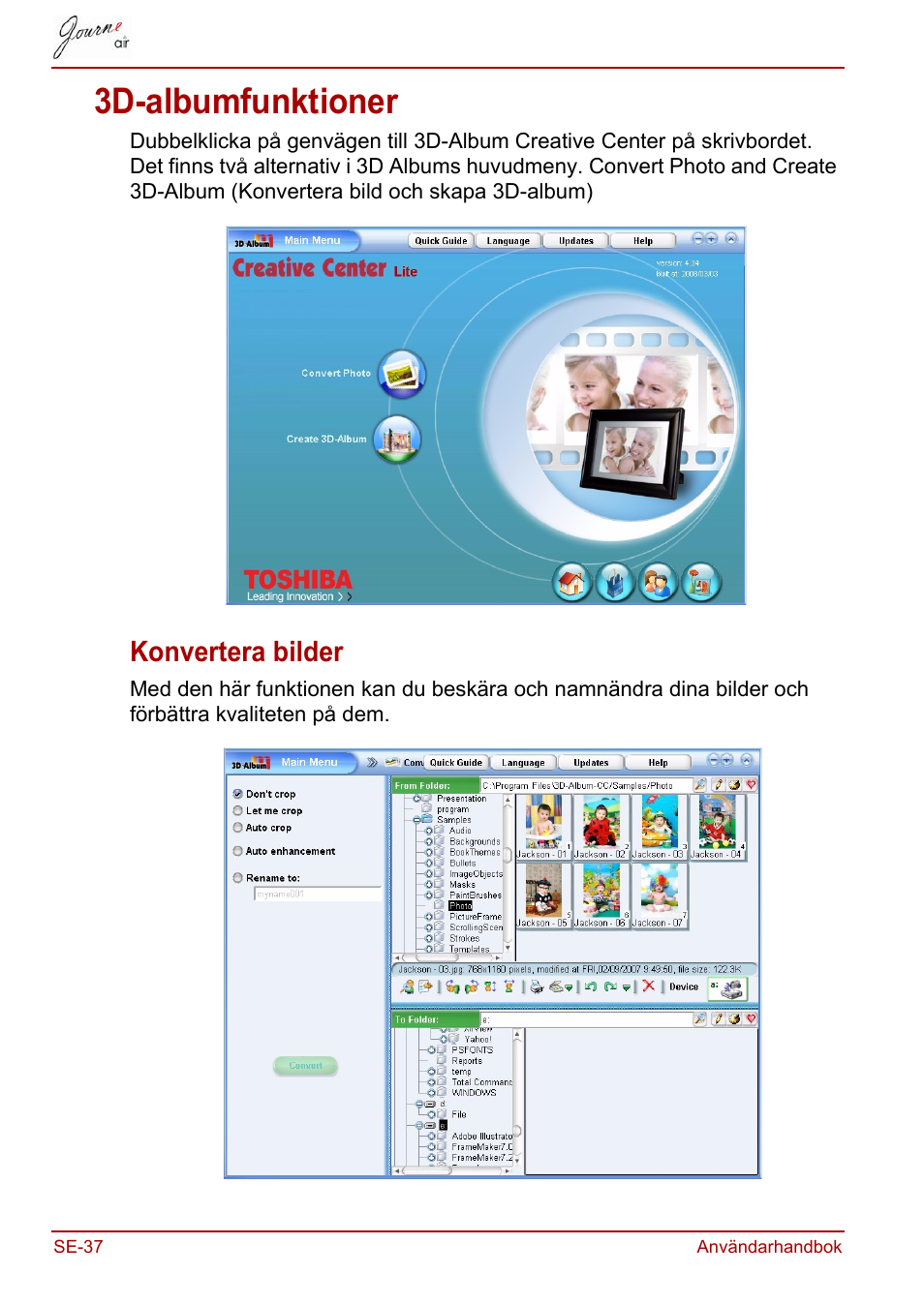 3d-albumfunktioner, Konvertera bilder | Toshiba JournE Air800-801 User Manual | Page 680 / 706